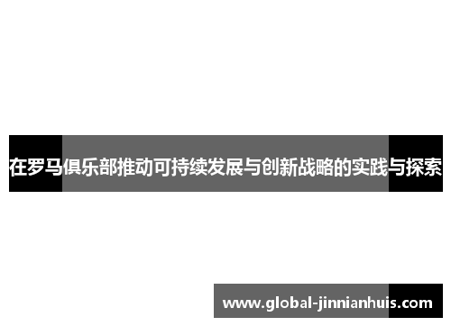 在罗马俱乐部推动可持续发展与创新战略的实践与探索